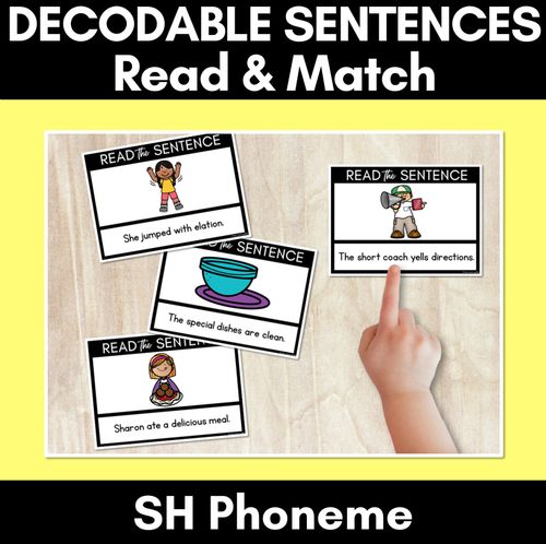 Resource preview 1 for SH Phoneme Decodable Sentences - Read & Match