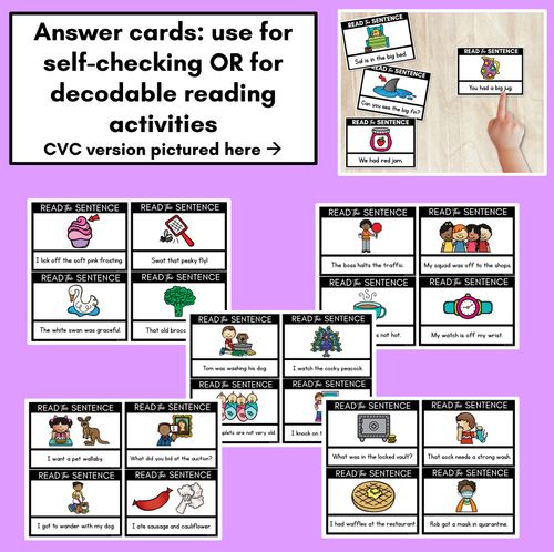 Resource preview 4 for Short O Phoneme Decodable Sentences - Read, Match & Write
