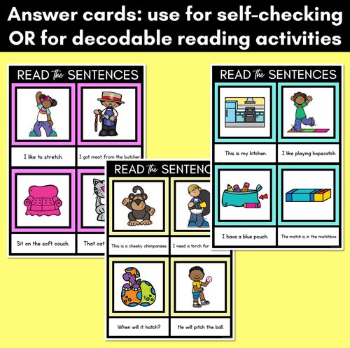 Resource preview 4 for CH Phoneme Decodable Sentence Mats - Read & Match
