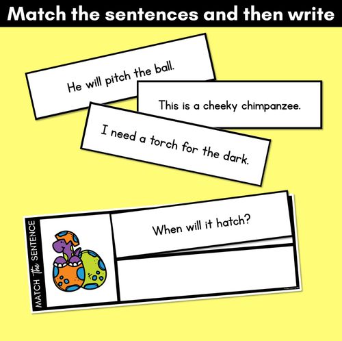 Resource preview 3 for CH Phoneme Decodable Sentences - Read, Match & Write