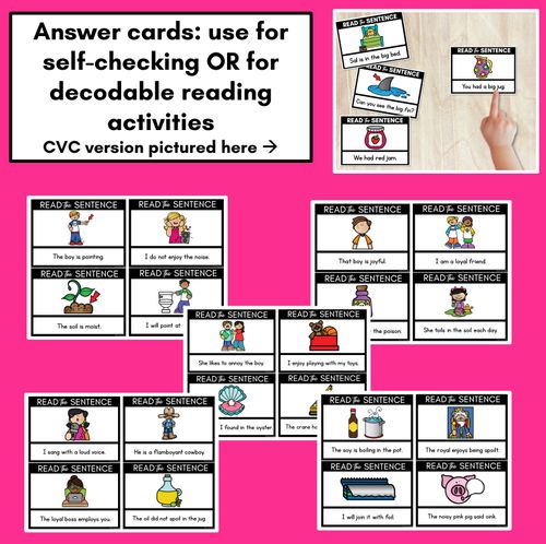 Resource preview 4 for OI Diphthong Decodable Sentences - Read, Match & Write