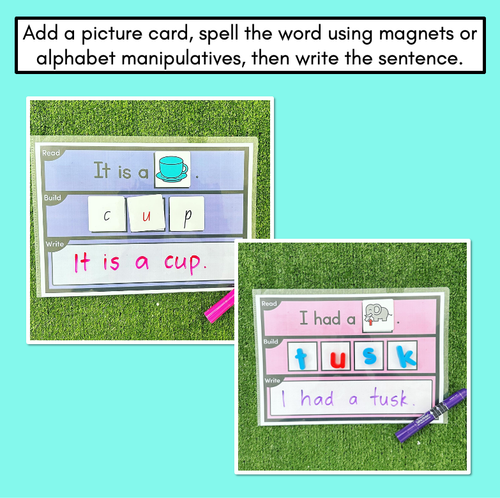 Resource preview 4 for Sentence Mats for CVC Words & CVCC CCVC Words