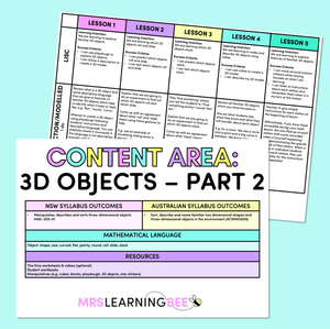 3D Objects Part 2 - Kindergarten/Foundation Program