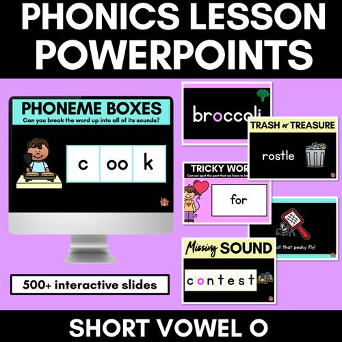Resource preview 1 for Short Vowel Sound O PowerPoint -  O, A