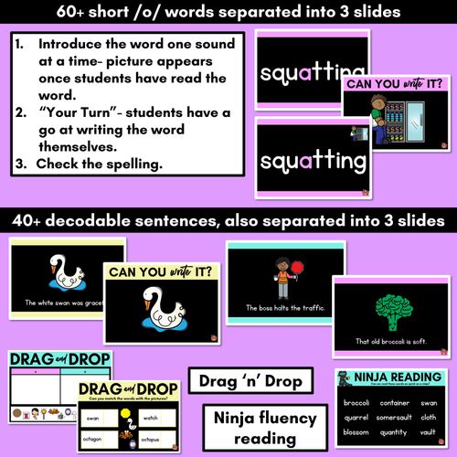 Resource preview 3 for Short Vowel Sound O PowerPoint -  O, A