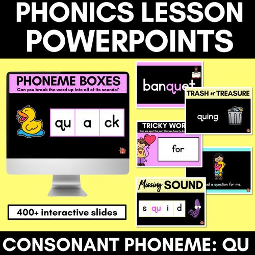 Resource preview 1 for Consonant Sound QU PowerPoint - QU
