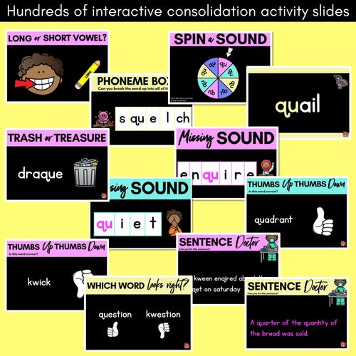 Resource preview 2 for Consonant Sound QU PowerPoint - QU