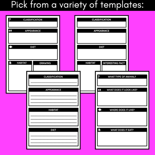 Resource preview 2 for Imaginary Animal Informative Text Templates
