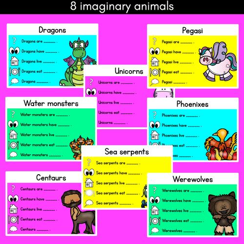 Resource preview 3 for IMAGINARY ANIMALS Information Writing Slides
