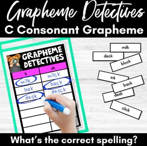 Consonant Sound C Words Game - C Phoneme Decodable Words Activity - Grapheme Detectives