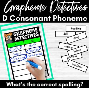 Consonant Sound D Words Game - D Phoneme Decodable Words Activity - Grapheme Detectives