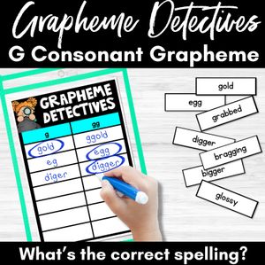 Consonant Sound G Words Game - G Phoneme Decodable Words Activity - Grapheme Detectives
