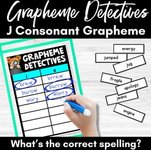 Consonant Sound J Words Game - J Phoneme Decodable Words Activity - Grapheme Detectives