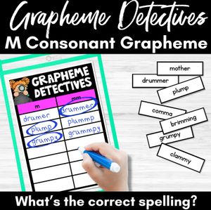 Consonant Sound M Words Game - M Phoneme Decodable Words Activity - Grapheme Detectives