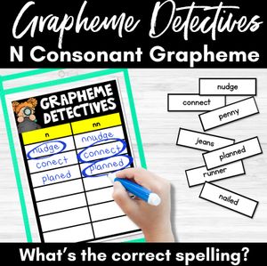 Consonant Sound N Words Game - N Phoneme Decodable Words Activity - Grapheme Detectives