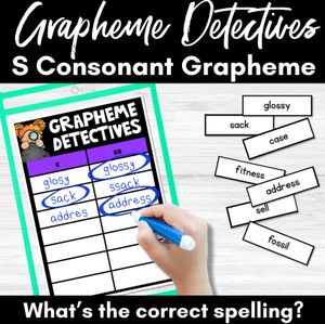 Consonant Sound S Words Game - S Phoneme Decodable Words Activity - Grapheme Detectives