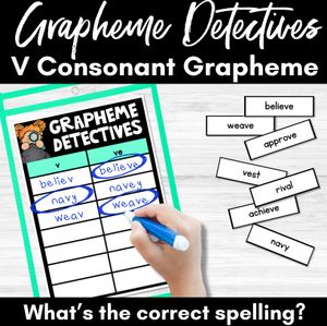 Consonant Sound V Words Game - V Phoneme Decodable Words Activity - Grapheme Detectives