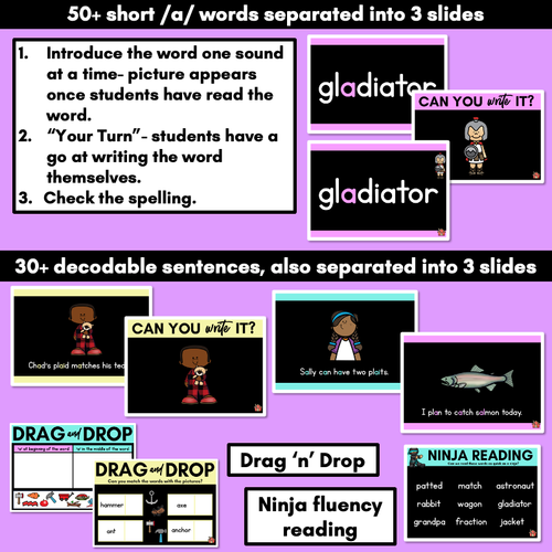 Resource preview 3 for Short Vowel Sound A PowerPoint