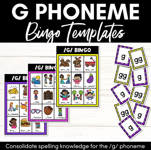 Resource preview 1 for G SOUND BINGO - Ways to spell the /g/ phoneme