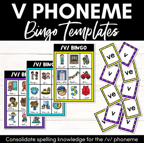 Resource preview 1 for V SOUND BINGO - Ways to spell the /v/ phoneme