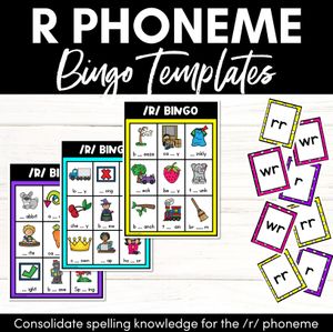 R SOUND BINGO - Ways to spell the /r/ phoneme