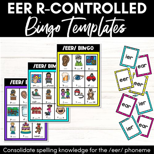 Resource preview 1 for EER R-Controlled SOUND BINGO - Ways to spell the /eer/ phoneme