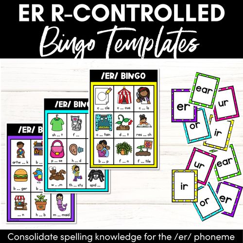 Resource preview 1 for ER R-Controlled SOUND BINGO - Ways to spell the /er/ phoneme
