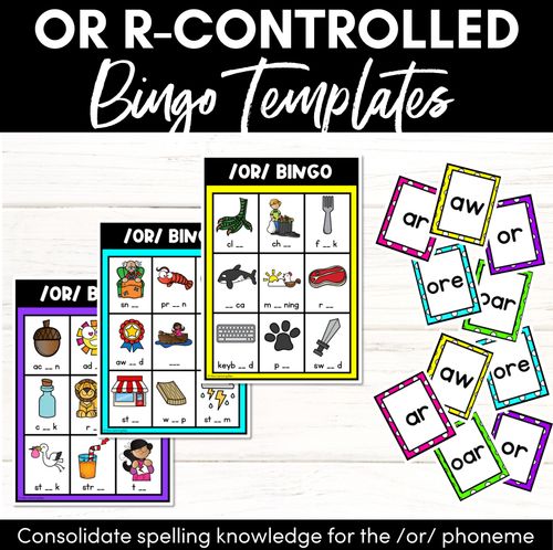 Resource preview 1 for OR R-Controlled SOUND BINGO - Ways to spell the /or/ phoneme