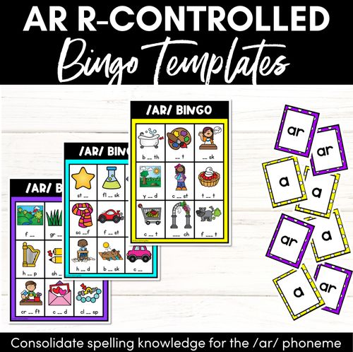 Resource preview 1 for AR R-Controlled SOUND BINGO - Ways to spell the /ar/ phoneme
