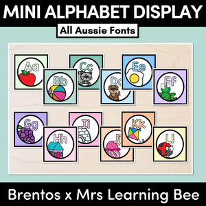 MINI ALPHABET POSTERS - The Brentos Collection - Pastel Rainbow