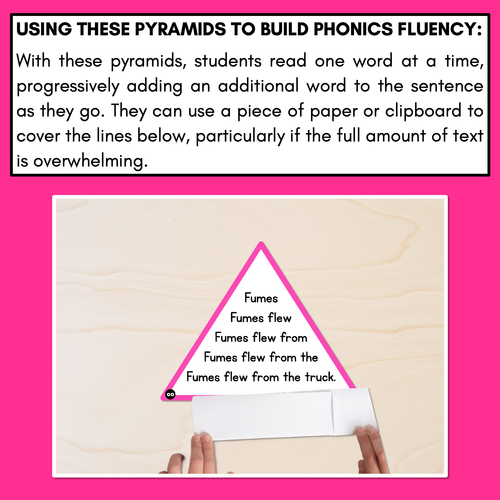 Resource preview 3 for LONG VOWEL U WORDS - Decodable Sentences Pyramids - Phonics Fluency