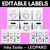 1 for EDITABLE LABELS - Inky Soda LEOPARD Collection