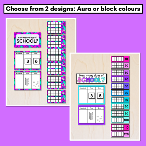 Resource preview 2 for DAYS OF SCHOOL DISPLAY - Inky Soda AURA Collection