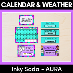CALENDAR & WEATHER DISPLAY- Inky Soda AURA Collection