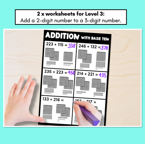 Resource preview 4 for Base 10 Addition Worksheets