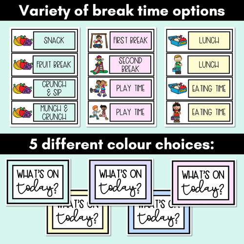Resource preview 4 for PASTEL CLASSROOM DECOR Visual Timetable - Editable