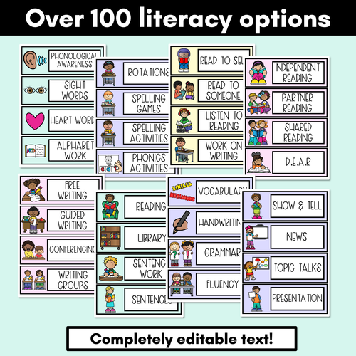 Resource preview 2 for PASTEL CLASSROOM DECOR Visual Timetable - Editable