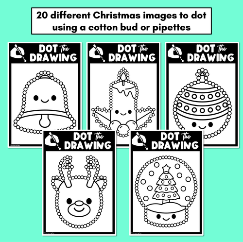 Resource preview 2 for Fine Motor Christmas Activities - Q-Tip or Cotton Bud Templates