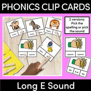 Long Vowel Sound E Clip Cards- Vowel Team Games