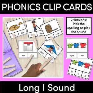 Long Vowel Sound I Clip Cards- Vowel Team Games