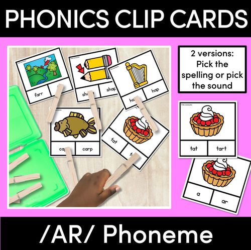 Resource preview 1 for R-Controlled Vowel Sound AR - Clip Cards