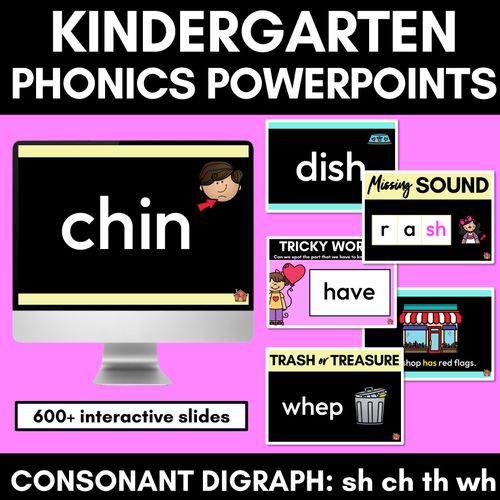 Resource preview 1 for Consonant Digraphs Phonics Powerpoint  - CH SH TH WH
