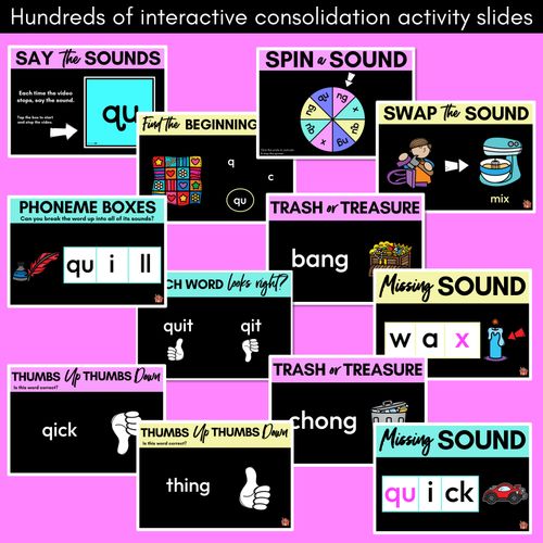 Resource preview 4 for Consonant Digraphs Phonics Powerpoint - QU NG X