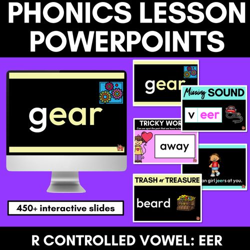 Resource preview 1 for R-Controlled Vowel EER Powerpoint| EER EAR ERE