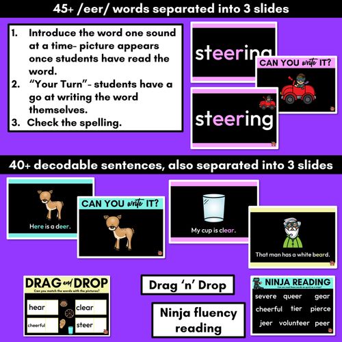 Resource preview 3 for R-Controlled Vowel EER Powerpoint| EER EAR ERE