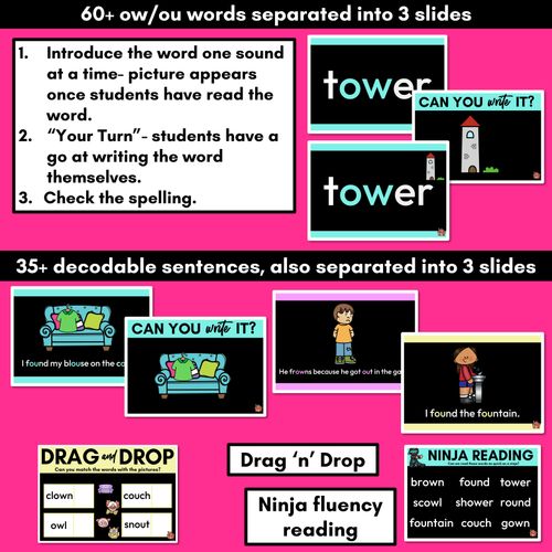 Resource preview 3 for Diphthongs | OW Sound Powerpoint