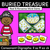 1 for Real and Nonsense Consonant Digraphs LL SS FF ZZ CK Words - Phonics Game - BURIED TREASURE
