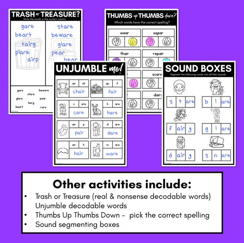 Resource preview 3 for R-Controlled AIR Worksheets - PHONICS REVIEW for R-Controlled Vowel Sounds 