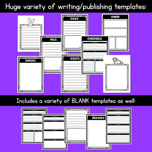 Resource preview 4 for INFORMATIVE TEXT WRITING TEMPLATES - Farm Animals Writing Templates for K-2
