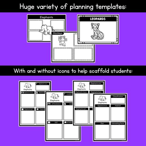 Resource preview 3 for INFORMATIVE TEXT TEMPLATES - Zoo Animals Writing Templates for K-2
